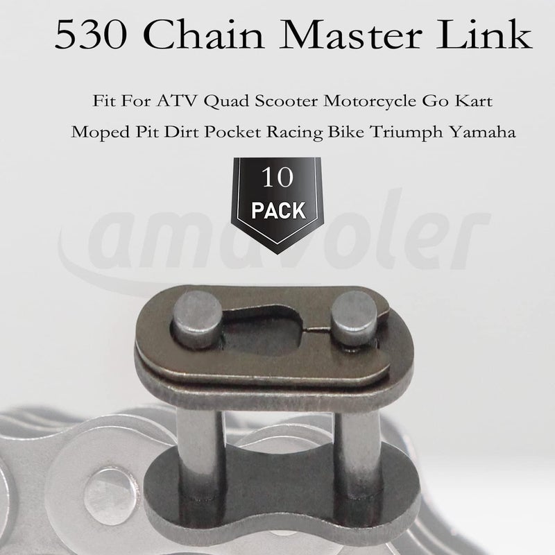 amavoler 5 PCS 530 Drive Chain Master Link Replacement Fit For ATV Quad Scooter Motorcycle Go Kart Moped Pit Dirt Pocket Racing Bike Triumph Yamaha (5Pcs). - Image 3
